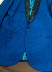 Stylish Blue Jacquard Blazer Jacket