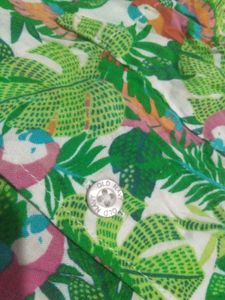 Tropical Parrot Print Short Sleeve Shirt