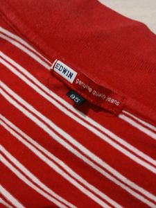 Classic Red &amp; White Striped Polo Shirt