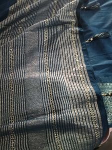 new blue 💙 halki si soft saree 💕