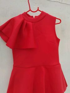 Chic Red Peplum Dress