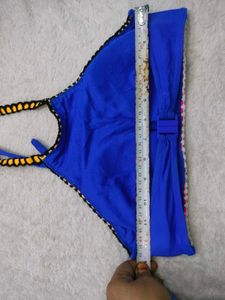 Blue Halter Crochet Bikini Top 💙