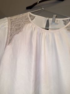 Elegant White Lace Detail Blouse