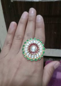 Statement Kundan Flower Ring