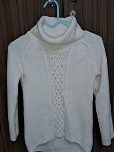 Cream Cable Knit Turtleneck
