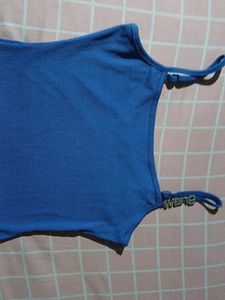 Blue Spaghetti Strap Dress with Embellished Straps