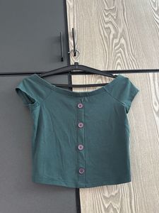 Green Button-Down T-Shirt