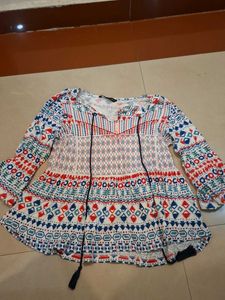 Boho Print Tunic Top