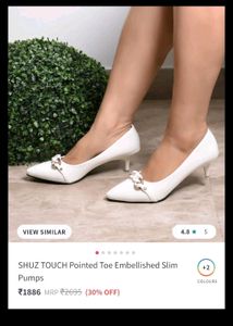 SHUZ TOUCH Pointed Toe Embellished Slim Pumps
