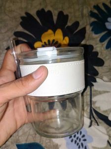 Glass Tumbler with Straw 350ml