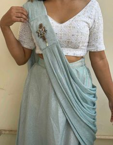 Elegant Shimmer Lehnga With Chikankari Blouse