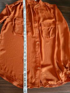 Orange Button-Up Shirt