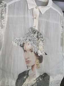 Vintage Lace &amp; Portrait Blouse
