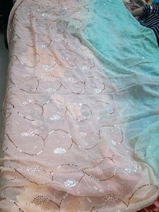 Elegant Embroidered Hand Work Saree