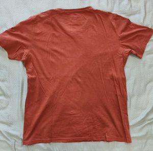 Men's Lee Cooper V-Neck Orange T-Shirt