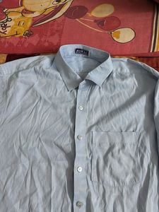 Men's Light Blue Striped Button-Down Shirt