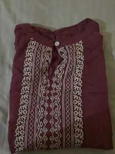 Purple Printed Kurta