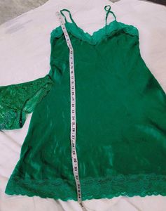 Emerald Green Satin Lace Nightie