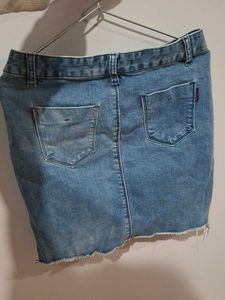 Denim Button-Up Skirt