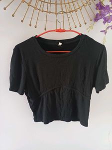 Cute strechable Black Crop Top