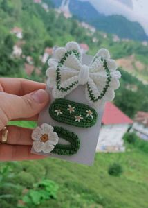 Crochet Flower Hair Clips