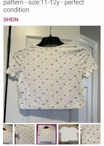 White Floral Crop Top