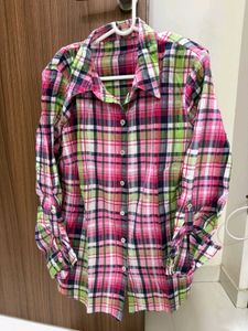 Colorful Plaid Button-Up Shirt