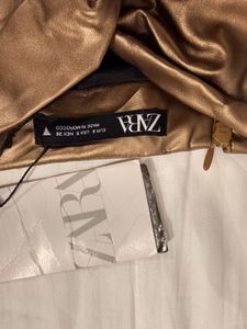 Zara Metallic Twist Front Mini Skirt