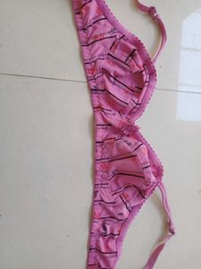 Pink Floral Print Bra