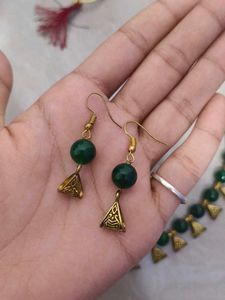 Emerald Green Beaded Necklace Set
