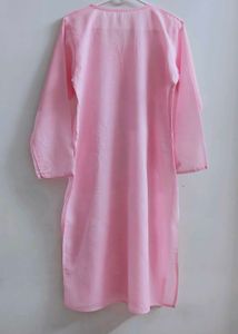 🌸 Pink Chikankari Kurta Set (Embroidered Payjama)