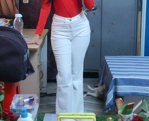 Flying Machine White Flared Jeans