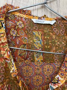 Boho Print Sheer Blouse