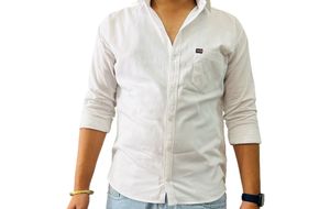 Men's Classic White Linen Shirt