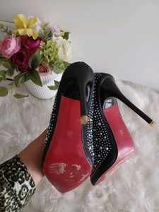 Dark Cinderella Crystal Designer Dupes Heels