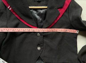 Anime inspired Cropped Black Jacket with Red Trim