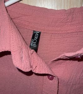 Chic Textured Pink Short Sleeve Top