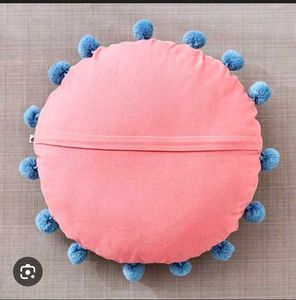 Pink 'Grateful' Floral Round Pillow