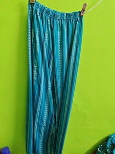 Blue Striped Palazzo Pants
