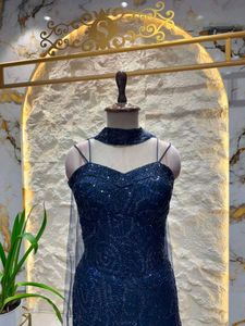 Stunning Sequin Navy Blue Gown