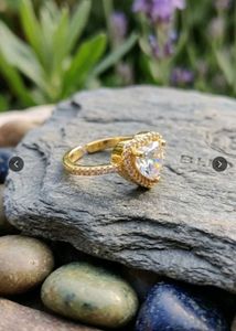 Gold plated Heart Shape Diamond Ring