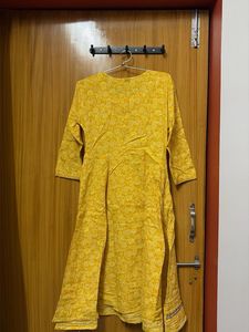 Yellow Printed Kurta Set with Dupatta