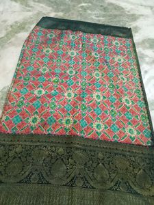Vibrant Saree with Traditional Border