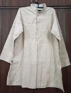 Men's Beige Khadi Kurta
