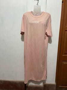 Pink Maxi T-Shirt Dress