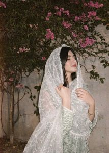 Elegant White Embroidered Dupatta