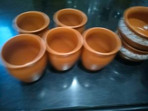 Terracotta Bowls and Cups Set