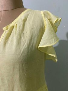 Yellow Ruffle Mango Top