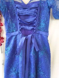 Blue Backless Gown
