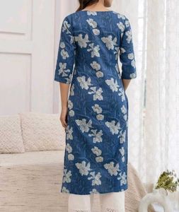 Blue Floral Print Kurta
